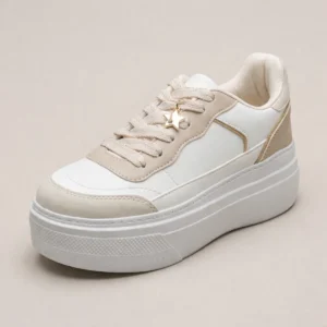 tenis urbano para dama giochi 019 blanco con detalles cafe animal print