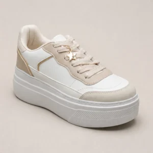 tenis urbano para dama giochi 019 blanco con detalles cafe animal print