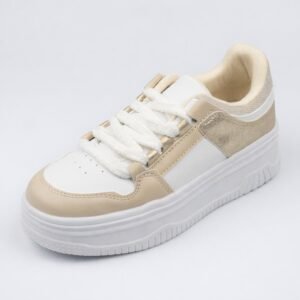 tenis urbano para dama giochi 019 blanco con detalles oro