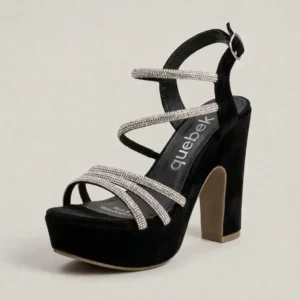 zapatilla de gala quebek "ely" black shine