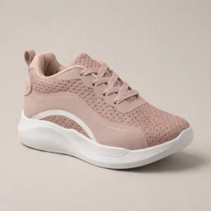 tenis casual niña negro con rosa y ajuste de velcro