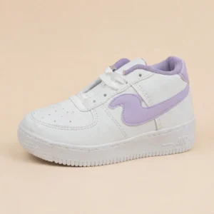 tenis casual niña negro con rosa y ajuste de velcro