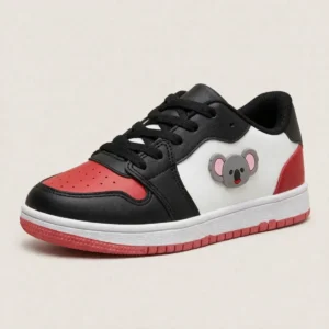 tenis casual niña negro con rosa y ajuste de velcro