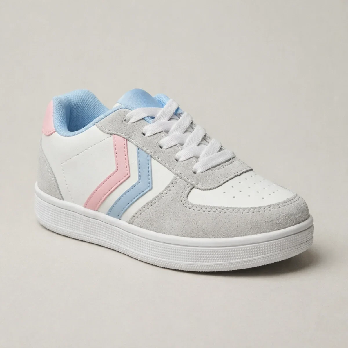 tenis casual niña negro con rosa y ajuste de velcro